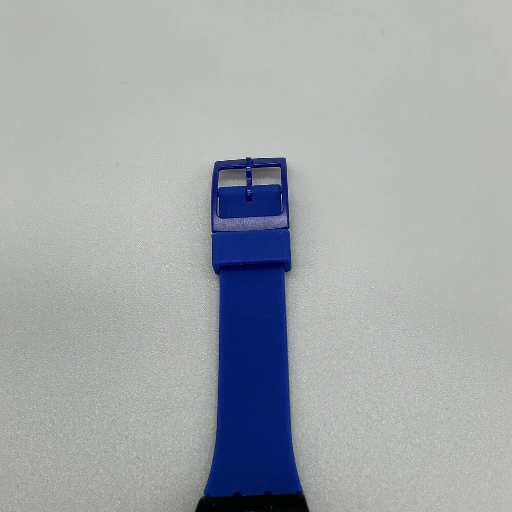 Swatch Blue Neptun Mens Watch 34mm Blue Dial Swiss Day Date New Battery